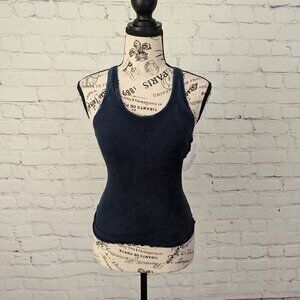 SPIRITUAL GANGSTER Blue Stonewash Ribbed Tank top sz XS NEW
